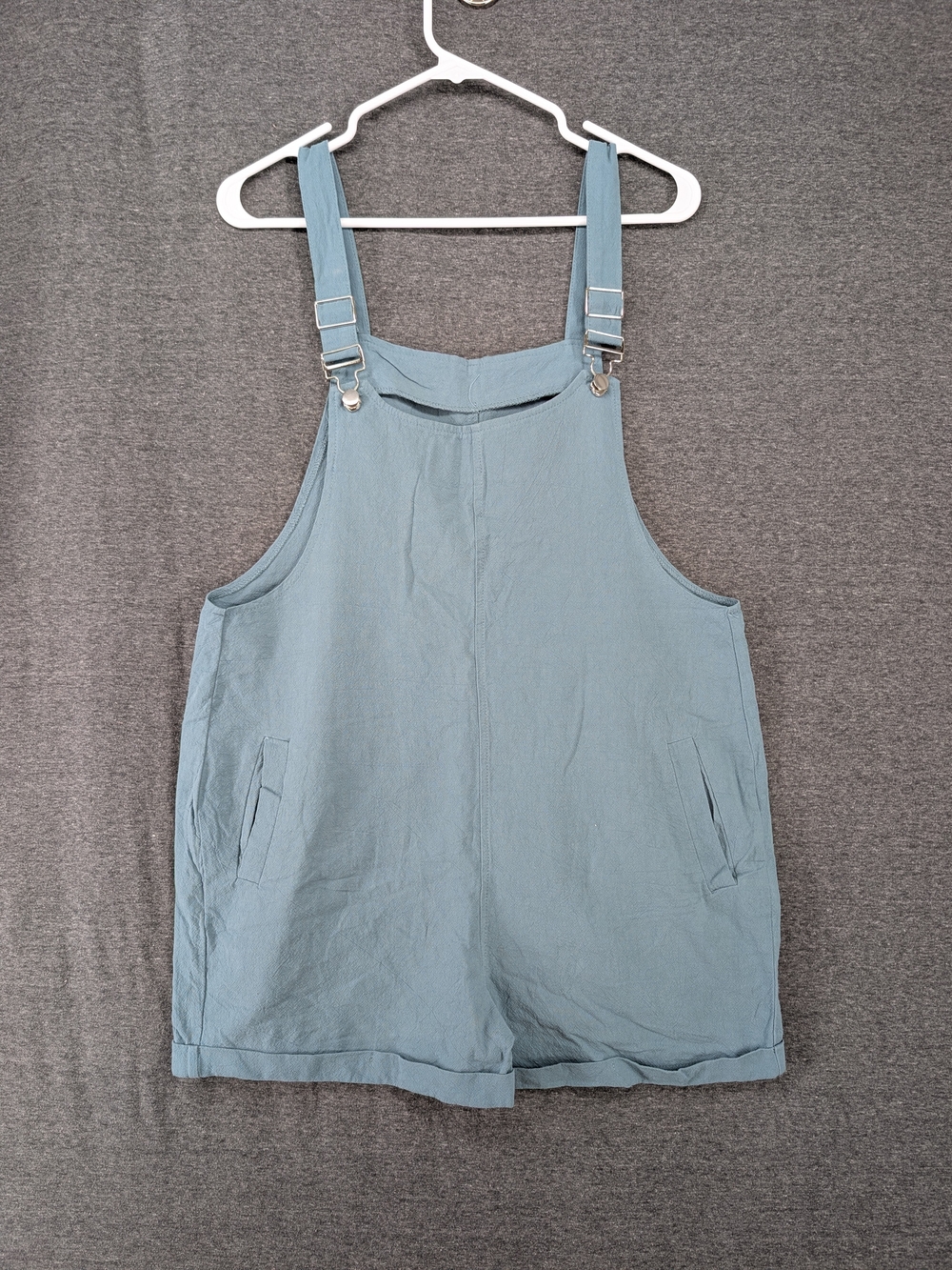 Blue Women's Cotton Short Overalls Romper